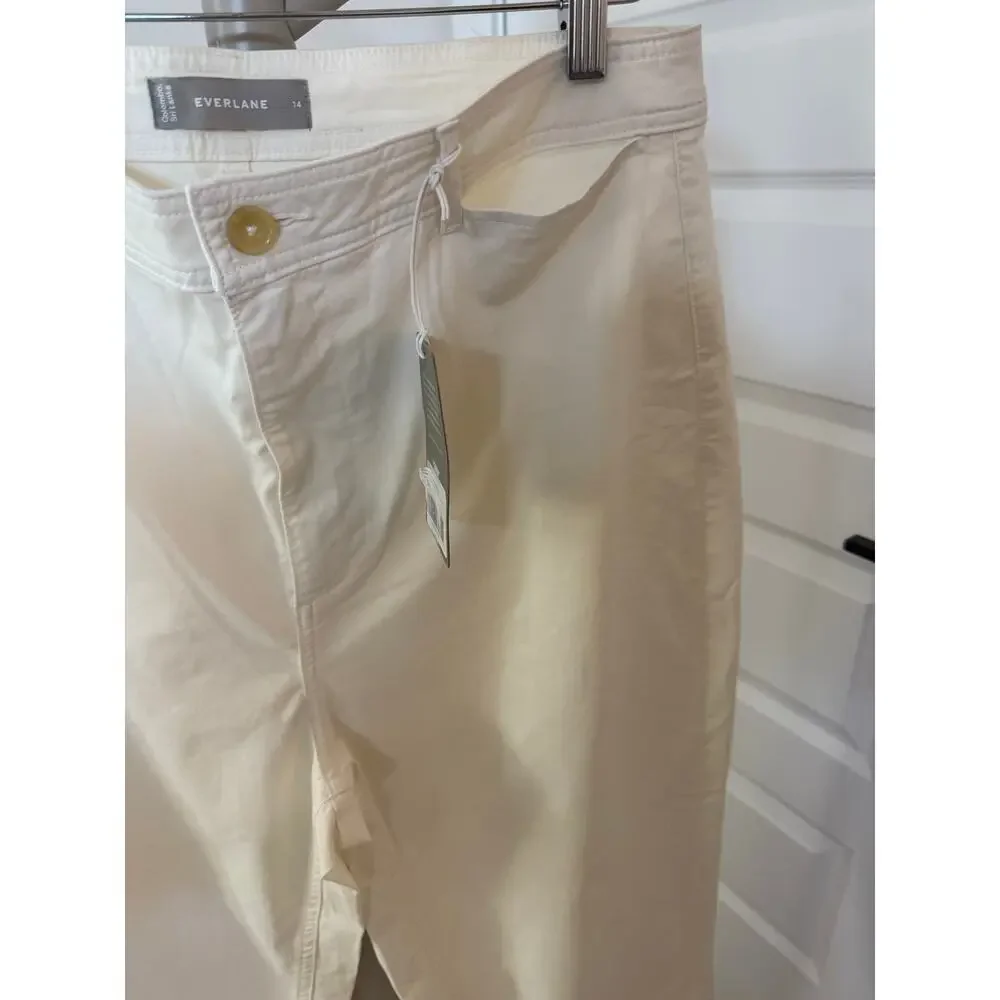 Everlane The Lightweight‎ Straight Leg Crop Off White Size 14